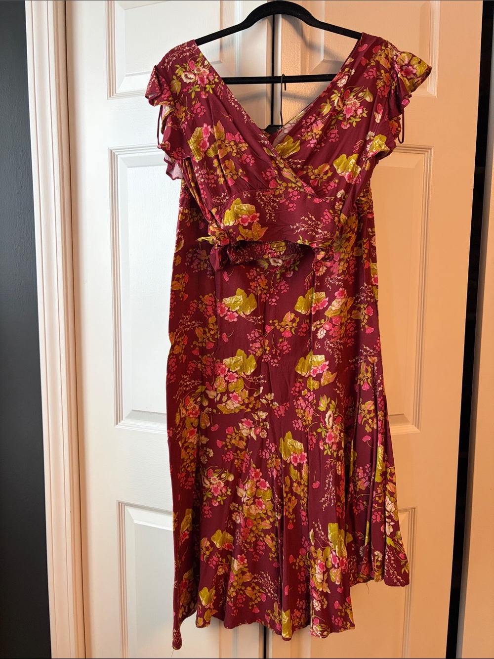Floral Set (Skirt and Top) in Burgundy